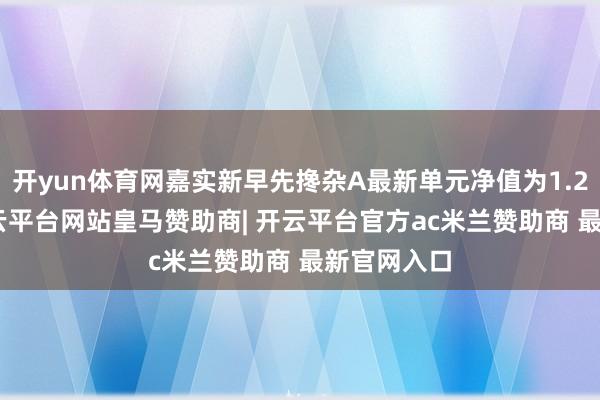 开yun体育网嘉实新早先搀杂A最新单元净值为1.2234元-开云平台网站皇马赞助商| 开云平台官方ac米兰赞助商 最新官网入口