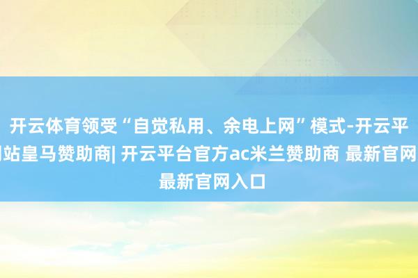 开云体育领受“自觉私用、余电上网”模式-开云平台网站皇马赞助商| 开云平台官方ac米兰赞助商 最新官网入口