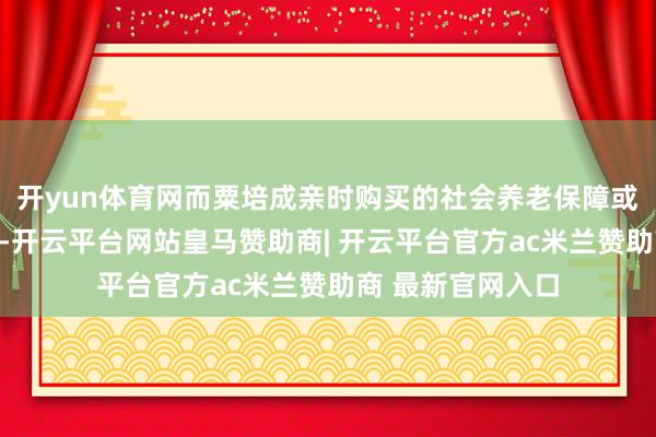 开yun体育网而粟培成亲时购买的社会养老保障或在该配景下产生-开云平台网站皇马赞助商| 开云平台官方ac米兰赞助商 最新官网入口