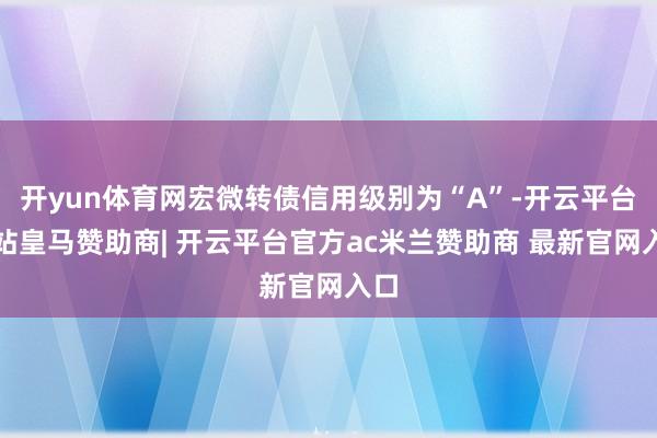 开yun体育网宏微转债信用级别为“A”-开云平台网站皇马赞助商| 开云平台官方ac米兰赞助商 最新官网入口