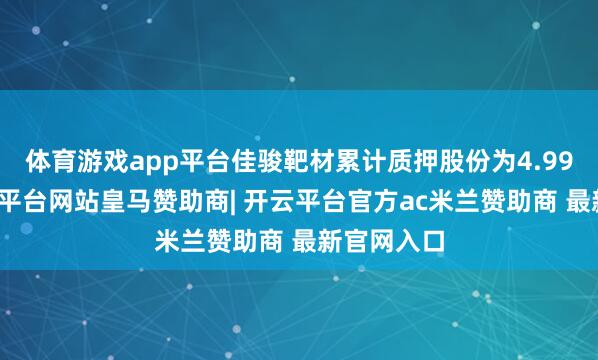 体育游戏app平台佳骏靶材累计质押股份为4.99亿股-开云平台网站皇马赞助商| 开云平台官方ac米兰赞助商 最新官网入口
