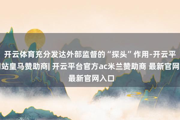 开云体育充分发达外部监督的“探头”作用-开云平台网站皇马赞助商| 开云平台官方ac米兰赞助商 最新官网入口